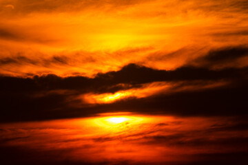 Fototapeta na wymiar Dramatic storm sunset sky colorful