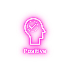 Human mind Positive neon icon
