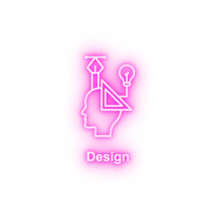 Design graphic head neon icon