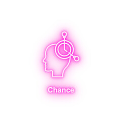 Brain clock neon icon