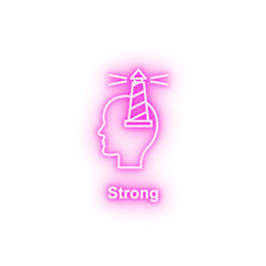 Head lighthouse neon icon
