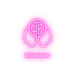 Brainstorm idea head neon icon