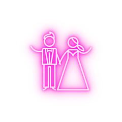 Bride groom neon icon