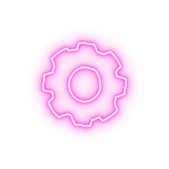 gear sketch neon icon
