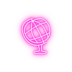 globe sketch neon icon