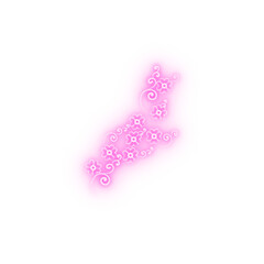 decorative flowers hand draw neon icon