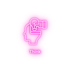 Brain Hand bulb neon icon