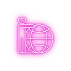 care earth neon icon