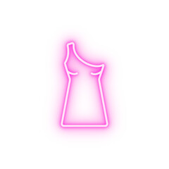 Shoulder woman dress clothes neon icon