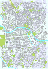 City plan City Map with River