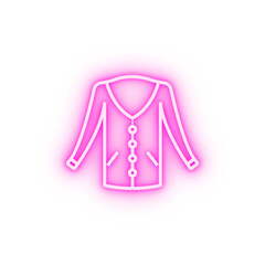 suit woman neon icon