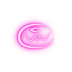 Donut bread hand drawn neon icon