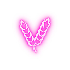 Fototapeta premium Wheat hand drawn neon icon