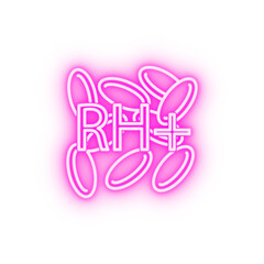 Rh+ blood neon icon