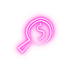 money search sketch style neon icon
