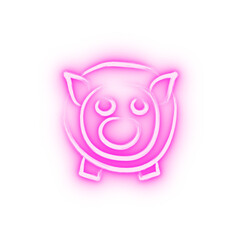 piggy bank sketch style neon icon