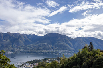 Obraz premium Images of Lake Maggiore from Locarno, Switzerland