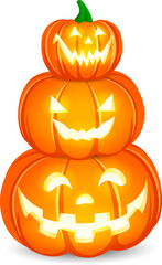Halloween pumpkins character. Happy Halloween concept. Illustration design for greeting card, poster banner or print.