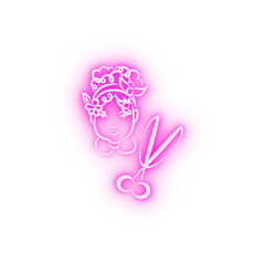 tailor avatar sketch style neon icon