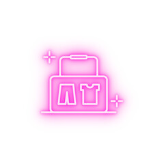 Luggage dress airport neon icon