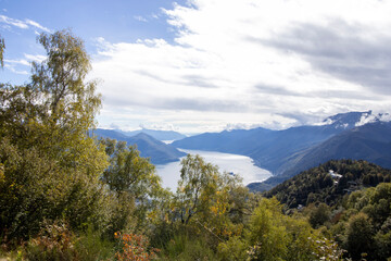 Fototapeta na wymiar Images of Lake Maggiore from Locarno, Switzerland