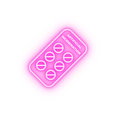 Artificial insemination medicine neon icon