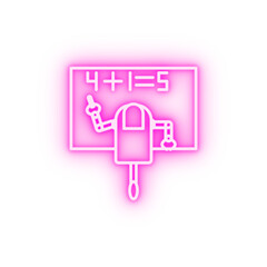 Smart robot teacher robot concept line neon icon
