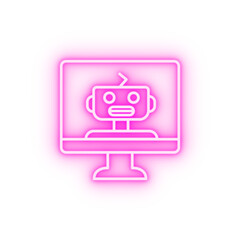 Smart computer concept line neon icon