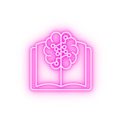 Learning machine concept line neon icon