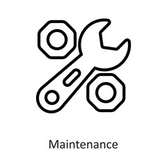 Maintenance Outline Vector Icon Design illustration on White background. EPS 10 File
