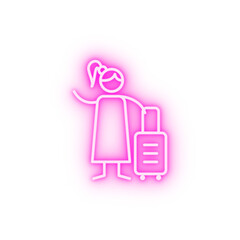 Traveler adventure neon icon