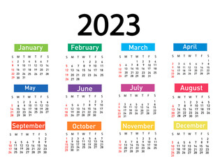 Calendar for 2023 vector illustration