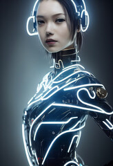 3D rendering 3D illustration, android robot bionic, bionic woman book cover cyberpunk cyberpunk girl cyborg cyborg woman game character robot, robotic robotic technology sci fi woman