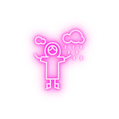 Raincoat adventure neon icon