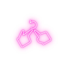 Hands fingers rotate neon icon
