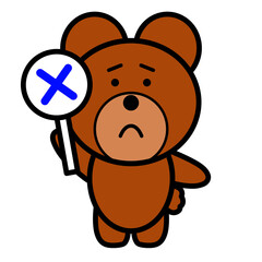 バツを出すクマ　イラスト