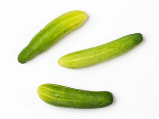 ​​Cucumber on white background top view.