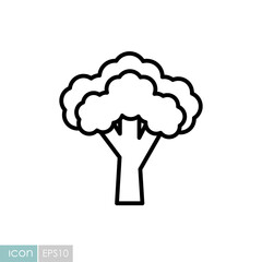 Broccoli isolated vector icon. Vegetable sign