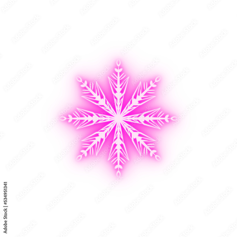 Wall mural snowflake neon icon