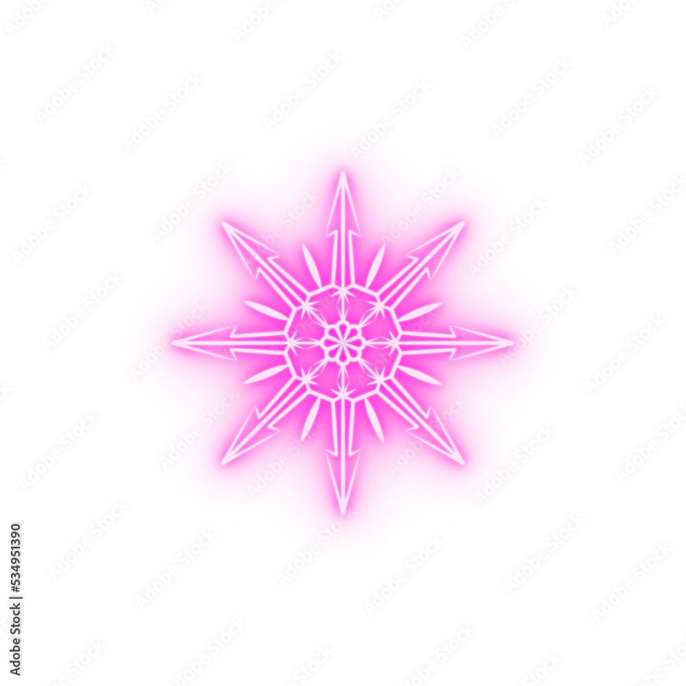 Canvas Prints Snowflake neon icon