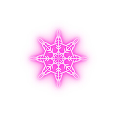 Obraz premium Snowflake neon icon