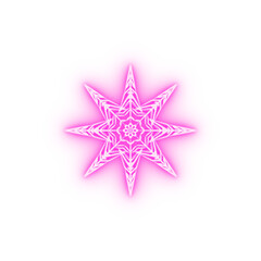 Obraz premium Snowflake neon icon