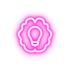 Lamp brain neon icon