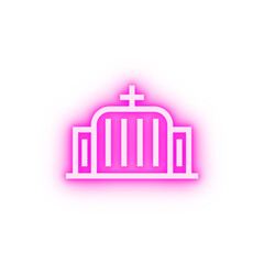 Hospital Building neon icon