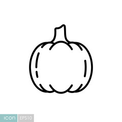 Pumpkin isolated vector icon. Vegetable sign
