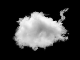White clouds on black background.