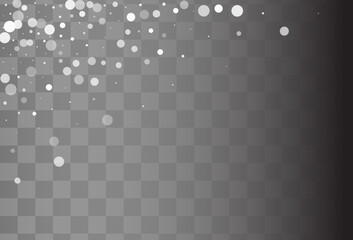 Fototapeta premium Gray Snow Vector Transparent Background. Fantasy