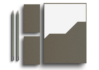 A4 paper file cover with business card mockup