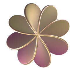 Fototapeta premium beautiful metalic flower shaped 3d abstract for 3d backgrounds
