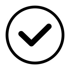 correct check outline circle icon